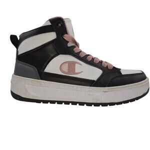 Champion Shoes Womens Size 7W Drome Hi Cb White/Lilac/Black‎ CAS10137W